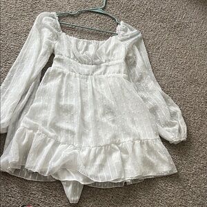 Elegant White Dress with tie back